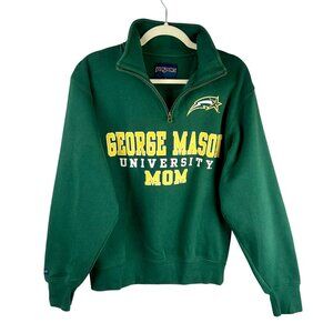 George Mason University Jansport Quarter‎ Zip Sweatshirt Women Mom Small Green